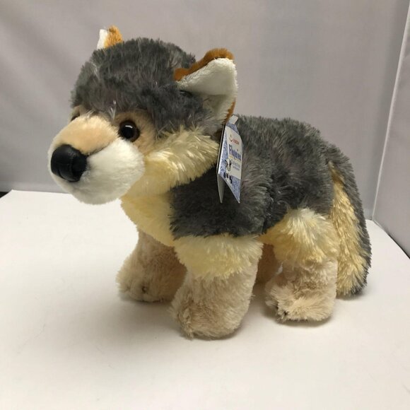 Aurora Flopsies Grey Tan Timber Wolf Realistic Plush Stuffed Animal Soft Toy